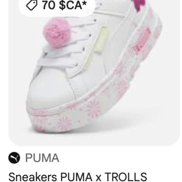 Baskets Puma Baby girls LIKE NEW ! white and pink 4.0 - Picture 4 of 9